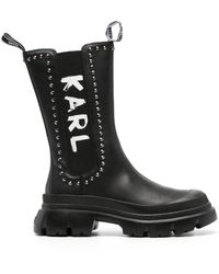 Karl Lagerfeld - Chunky Logo-print Chelsea Boots - Lyst