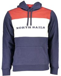 North Sails - Blauer langarm-crewneck-sweatshirt mit logo - Lyst