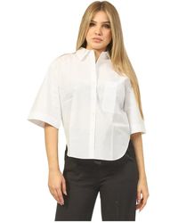 BOSS - Camisa blanca de algodón de manga corta - Lyst