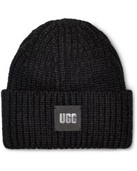 UGG - Accessoires ,Zwart ,Wol Chunky Rib Beanie - Lyst