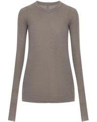 Rick Owens - Tops ,Grijs ,Ribbed Long-Sleeve T-Shirt - Lyst