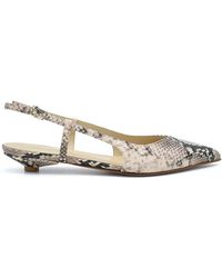 Sergio Levantesi - Schoenen ,Grijs ,Leer Python Print Leren Slingback Pumps - Lyst