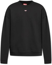 DIESEL - Hoodies & Sweatvesten ,Zwart ,Katoen Sweatshirt Met S-Boxt-D Logo - Lyst