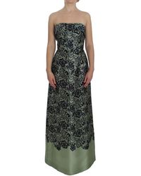 Dolce & Gabbana Bloemen Corset Maxi Jurk - Groen