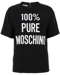Moschino - Schwarzes crepe-t-shirt - stilvoll und vielseitig - Lyst