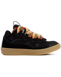 Lanvin - Leather Curb Sneakers - Lyst