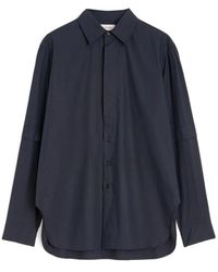 Lemaire - Schwarzes button-up hemd mit klassischem kragen - Lyst