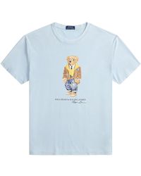 Ralph Lauren - Tops ,Blauw ,Katoen Polo Bear Custom Fit T-Shirt - Lyst