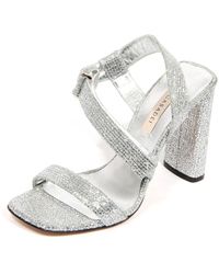 Casadei - Schoenen ,Grijs ,Zilveren Velcro Sandaal Fata Model - Lyst