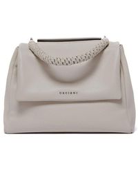 Orciani - Weiße Lederschultertasche Mit Klappe - Lyst
