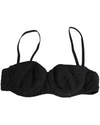 Dolce & Gabbana - Black Polyester Embroidered Underwire Bra Underwear - Lyst