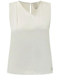 Calvin Klein - Overhemden ,Wit ,Polyester V-Neck Top - Lyst