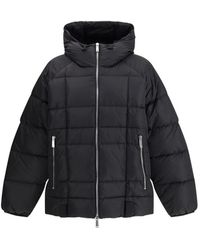 DSquared² - Jassen ,Zwart ,Nylon 3D Lange Nylon Donsjas - Lyst