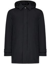 Herno - Jassen ,Zwart ,Polyester Zwarte Gore-Tex Donsjas - Lyst