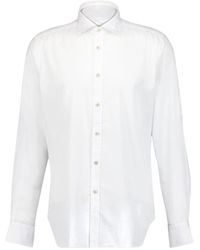 Boglioli - Premium Wit Katoenen Overhemd - Lyst