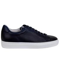 Doucal's - Minimal Black Leather Sneakers - Lyst