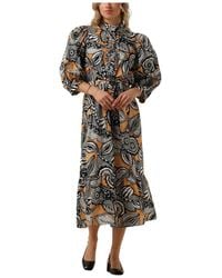 Dea Kudibal - Kleedjes ,Veelkleurig ,Elegante Bruine Midi Jurk - Lyst