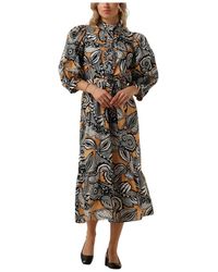 Dea Kudibal - Kleedjes ,Veelkleurig ,Elegante Bruine Midi Jurk - Lyst