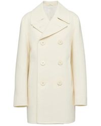 Prada - Chaqueta de lana blanca con solapas - Lyst