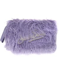 Mc2 Saint Barth - Mildred pelzige violette clutch mit reißverschluss - Lyst