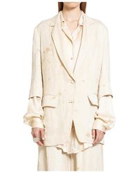 Uma Wang - Leinen Baumwolljacke Mit Revers - Lyst