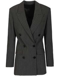 Isabel Marant - Nadelstrepen Blazer Met Dubbele Rij Knopen - Lyst