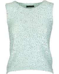 Roberto Collina - Tops ,Blauw ,Katoen Paillet Tanktops En Polo's - Lyst