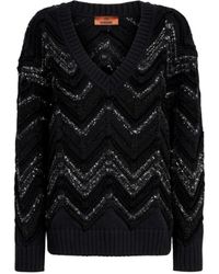 Missoni - Luxe V-Neck Wool-Blend Sweater - Lyst