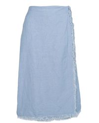 Hèst - Rokken ,Blauw ,Denim Vervaagde Denim Linnen Rok - Lyst