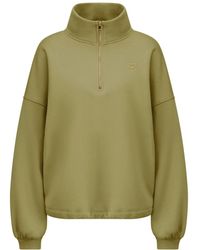 Riani - Hoodies & Sweatvesten ,Groen ,Halve Rits Sweatshirt - Lyst