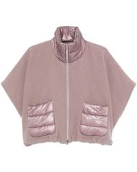 Herno - Gepolsterte Mauve Fleece Reißverschlussjacke - Lyst