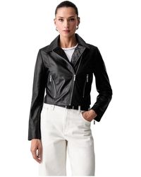 ARMANI EXCHANGE - Korte Leren Jas - Lyst