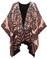 Pierre Louis Mascia - Jassen ,Veelkleurig ,Wol Bruine Bloemenwol Cape Jas - Lyst