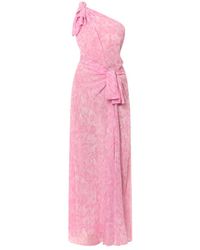Pinko - Rosa one-shoulder kleid mit schleifendetail o - Lyst