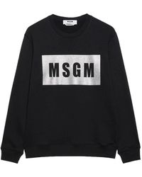 MSGM - Hoodies & Sweatvesten ,Zwart ,Katoen 99C Sweatshirt - Lyst