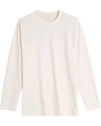 Y-3 - Tops ,Wit ,Katoen Logo Long Sleeve Tee - Lyst