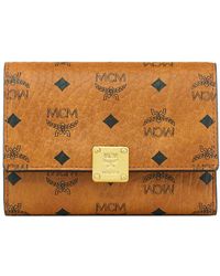 MCM - Accessoires ,Bruin ,Leer Portefeuilles & Kaarthouders - Lyst