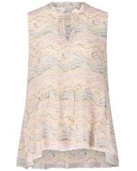 Hemisphere - Luftige kurzarm-bluse mit buntem muster - Lyst