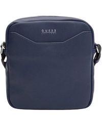 Guess - Blaue schultertasche - pu leder - Lyst