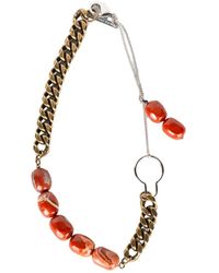 Dries Van Noten - Collana a catena di pietre rosse scure - Lyst