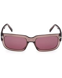 Tom Ford - Rechteckige rosa sonnenbrille - Lyst
