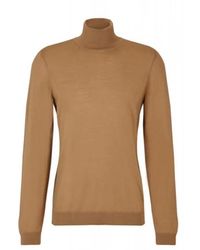 HUGO - Truien & Vesten ,Bruin ,Wol Musso-P Turtleneck Sweater - Lyst