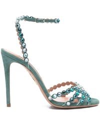 Aquazzura - High-Heeled Sandals With Reflective Embellishments - Lyst