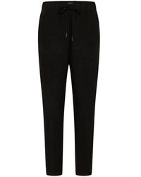 Bruuns Bazaar - Broeken ,Zwart ,Polyester Zwarte Elastische Taille Broek Sportieve Stijl - Lyst