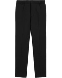 Ami Paris - Zwarte Wollen Broek Met Elastische Tailleband - Lyst