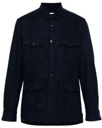 Boglioli - Blaue wolljacke knopfleiste stilvoll - Lyst