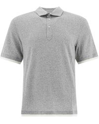 Brunello Cucinelli - Graues Poloshirt Klassische Passform - Lyst