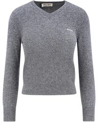 Miu Miu - V-Neck Knitwear - Lyst