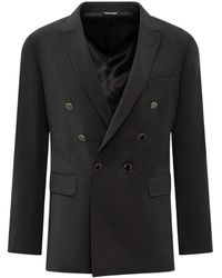 Reveres 1949 - Kostuums ,Zwart ,Double-Breasted Blazer - Lyst