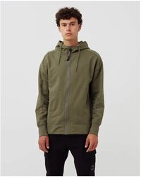 C.P. Company - Diagonal texturierter fleece goggle hoodie - Lyst